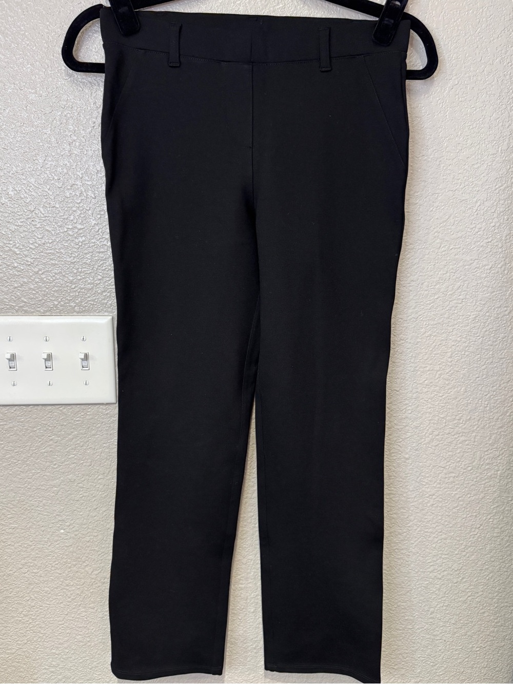 Quince Ultra Stretch Ponte Straight Leg Pants Black XS P Pull On Work Career